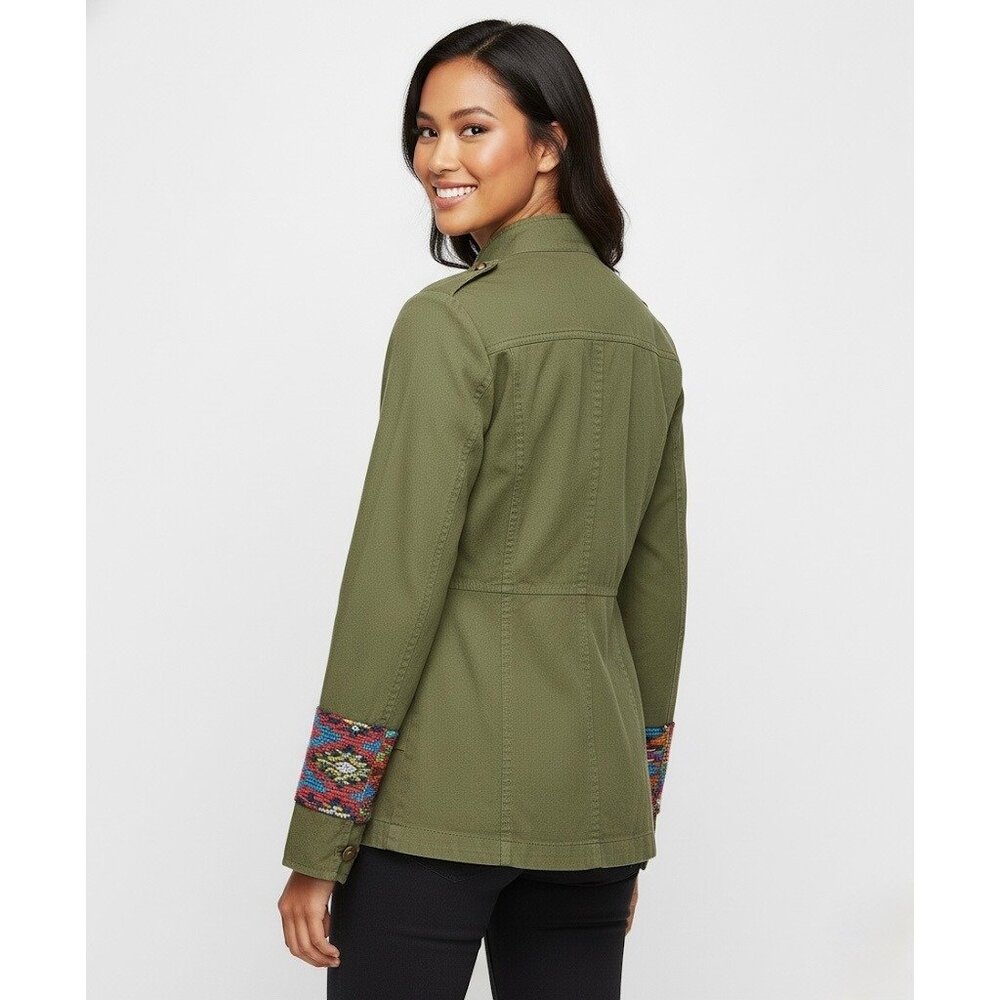 RARE Jen's Pirate Booty Embroidered Boho Military Jacket | Utility Hippie Indie - Picture 9 of 16